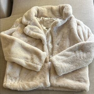 Jou Jou Cream Faux Fur Jacket